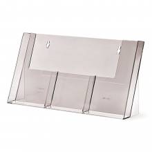 3 Wide 1/3 A4 (DL) Counter/Wall Brochure Holder