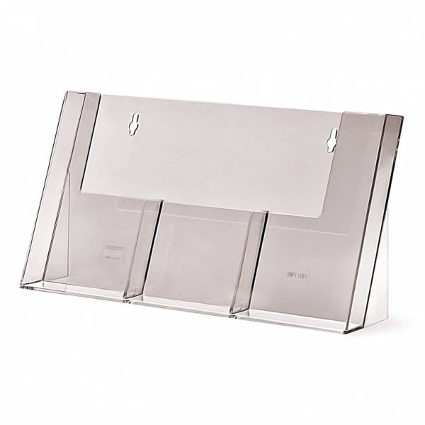 3 Wide 1/3 A4 (DL) Counter/Wall Brochure Holder