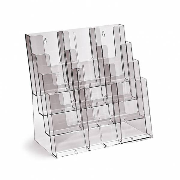 4 Tier 4xA4, 12xDL, 8xA5 Counter/Wall Leaflet Holder