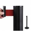 Retractable Barriers - Black posts with 2.7m belt - choice of 5 colours - 1