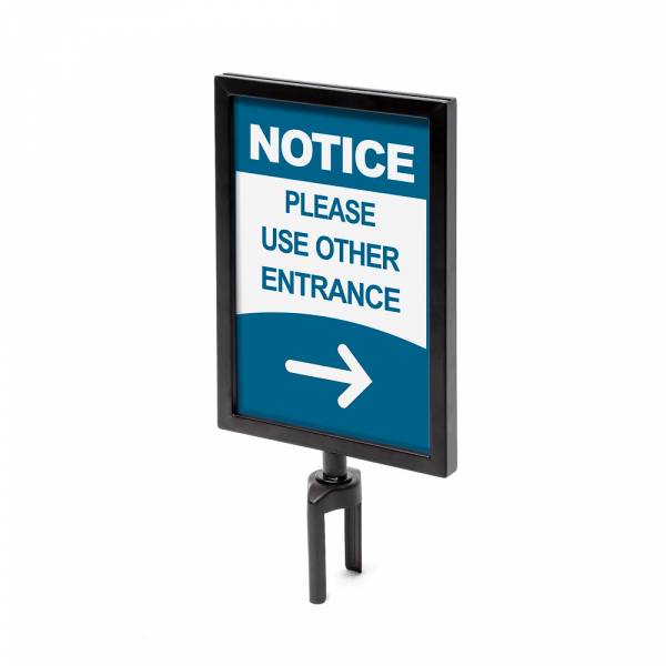 Sign A4 holder Black for Barrier Flexi Belt Post