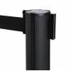 Black Retractable Barrier With 2m Green Belt - 13