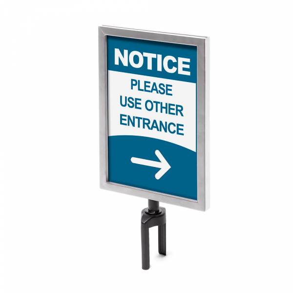 Sign A4 holder Chrome for Barrier Flexi Belt Post