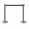 Retractable Barriers - Black posts with 2.7m belt - choice of 5 colours - 8