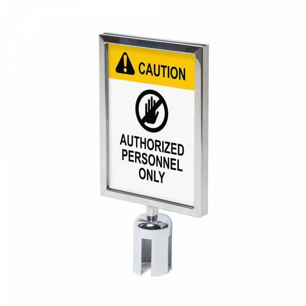 Sign A4 holder Chrome for Barrier Flexi Belt Post Economy