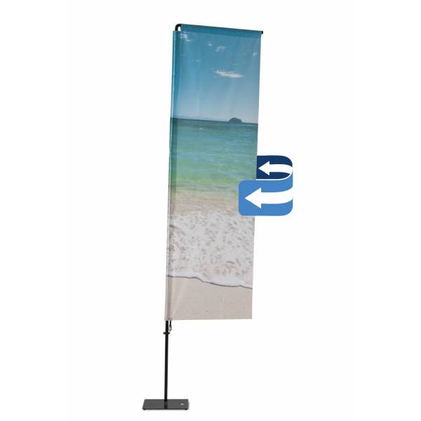 Beach Flag Alu Square Graphic 85 x 265 cm Double-Sided