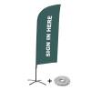 Beach Flag Alu Wind Complete Set Sign In Here Grey German ECO print material - 2