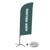 Beach Flag Alu Wind Complete Set Sign In Here Grey German ECO print material - 4