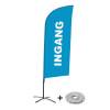 Beach Flag Alu Wind Complete Set Entrance Grey French Cross Base - 0