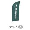 Beach Flag Alu Wind Complete Set Sign In Here Grey German ECO print material - 12