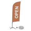 Beach Flag Alu Wind Complete Set Open Brown French - 12