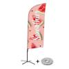 Beach Flag Alu Wind Complete Set Smoothies Lemon Cross Base - 1
