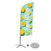 Beach Flag Alu Wind Complete Set Smoothies Lemon Cross Base - 0