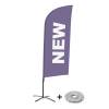 Beach Flag Alu Wind Complete Set New Purple Dutch Cross Base - 16