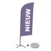 Beach Flag Alu Wind Complete Set New Purple Dutch Cross Base - 18