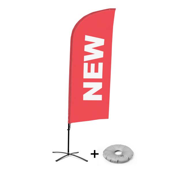 Beach Flag Alu Wind Complete Set New Red English Cross Base