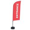 Beach Flag Alu Wind Complete Set Entrance Red English Cross Base - 24