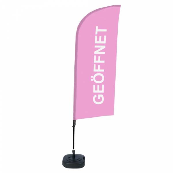 Beach Flag Alu Wind Complete Set Open Pink German ECO print material