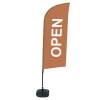 Beach Flag Alu Wind Complete Set Open Brown French - 32