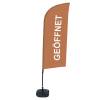 Beach Flag Alu Wind Complete Set Open Brown French - 34