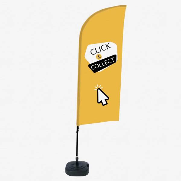 Beach Flag Alu Wind Complete Set Click & Collect Yellow English