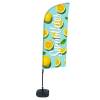 Beach Flag Alu Wind Complete Set Smoothies Lemon Cross Base - 4