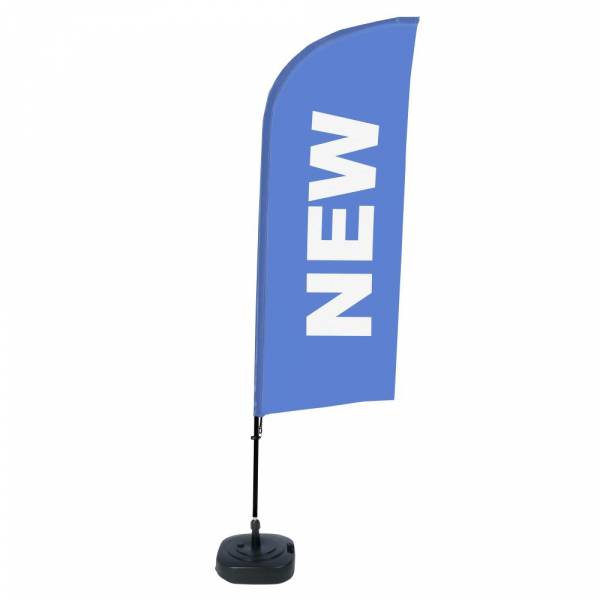 Beach Flag Alu Wind Complete Set New Blue English