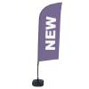 Beach Flag Alu Wind Complete Set New Purple Dutch Cross Base - 48