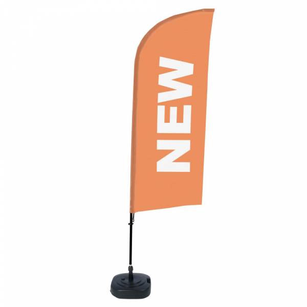 Beach Flag Alu Wind Complete Set New Orange English ECO print material