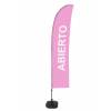 Beach Flag Budget Wind Complete Set Open Pink Spanish - 3