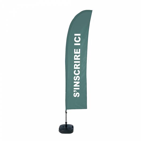Beach Flag Budget Wind Complete Set Sign In Green French