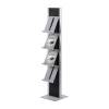 Brochure Rack Totem with 4 angled steel shelves - 1