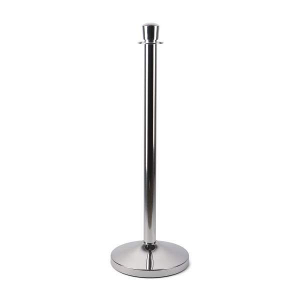Polished Chrome Rope Stand Barrier with Dome top