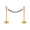 Polished Gold Rope Stand Barrier with Ball top - 6