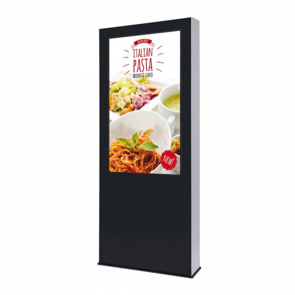 Outdoor Digital one-sided totem housing with 55" screen