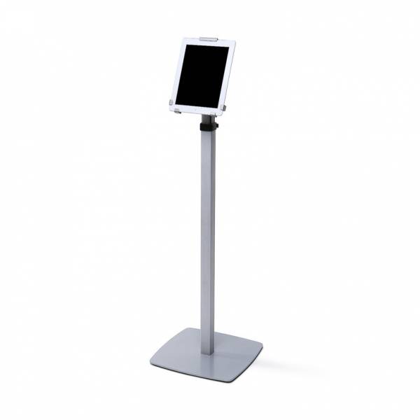 Lockable Tablet holder Free standing Telescopic Tri Grip design - Silver