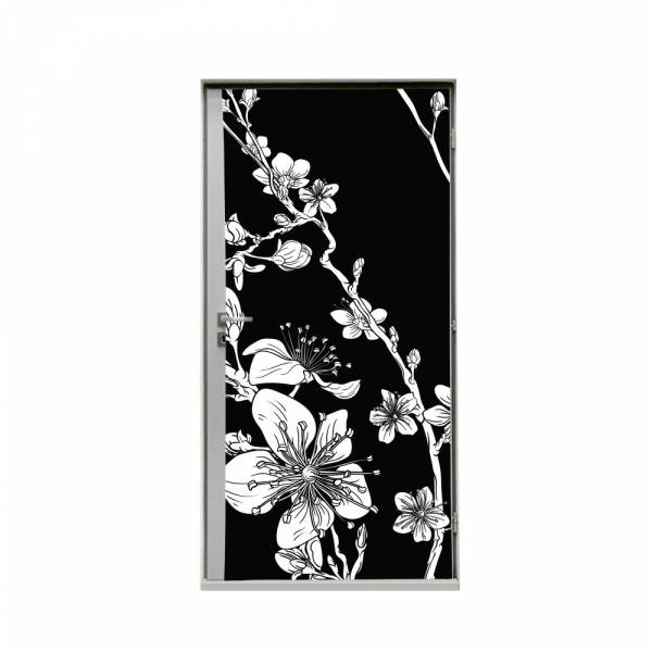 Door Wrap 80 cm Japanese Cherry Blossom Black