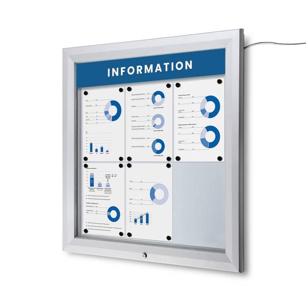 Outdoor Lockable Notice Board LED Topcard