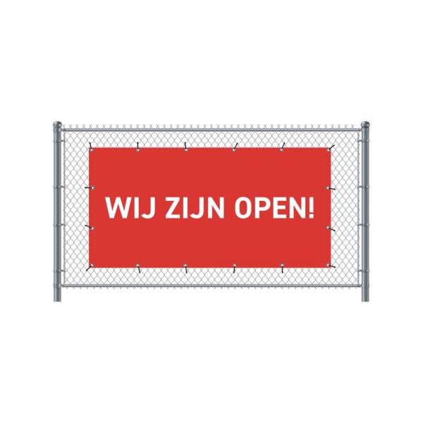 Fence Banner 200 x 100 cm Open Dutch Red