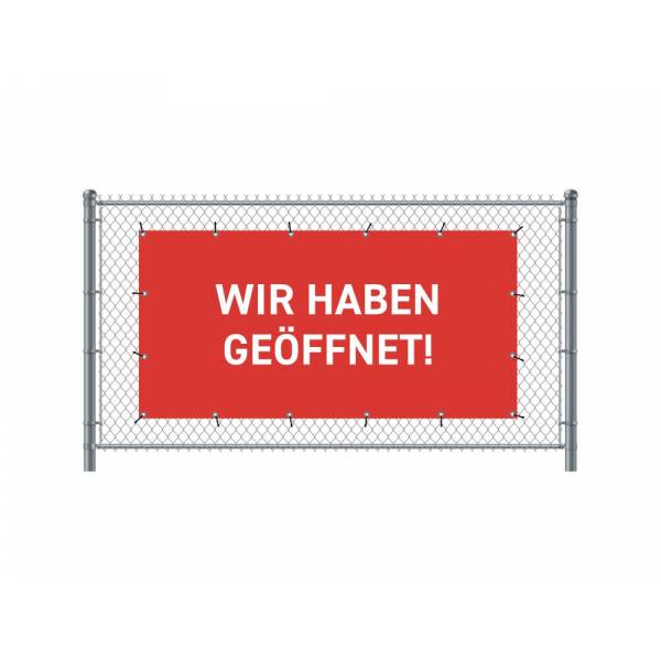 Fence Banner 300 x 140 cm Open German Red
