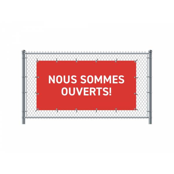 Fence Banner 300 x 140 cm Open French Red