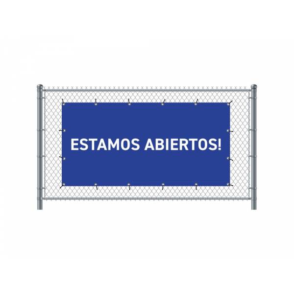 Fence Banner 300 x 140 cm Open Spanish Blue