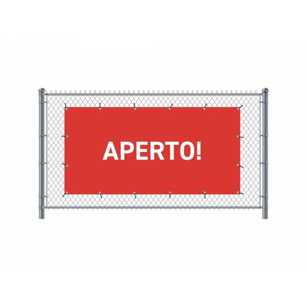 Fence Banner 200 x 100 cm Open Italian Red