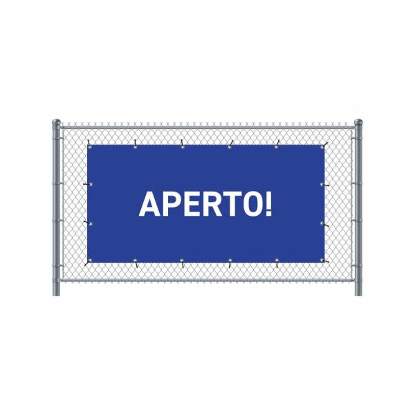 Fence Banner 300 x 140 cm Open Italian Blue