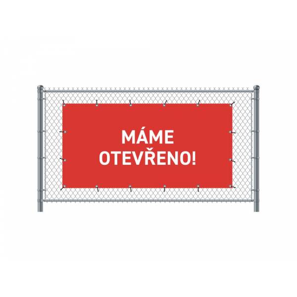 Fence Banner 200 x 100 cm Open Czech Red