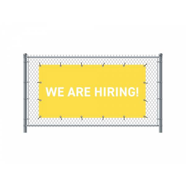 Fence Banner 300 x 140 cm Hiring English Yellow