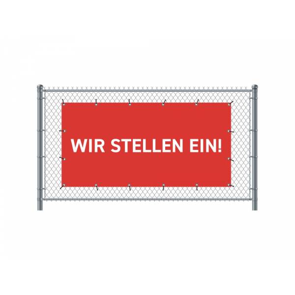 Fence Banner 300 x 140 cm Hiring German Red