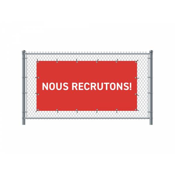 Fence Banner 200 x 100 cm Hiring French Red