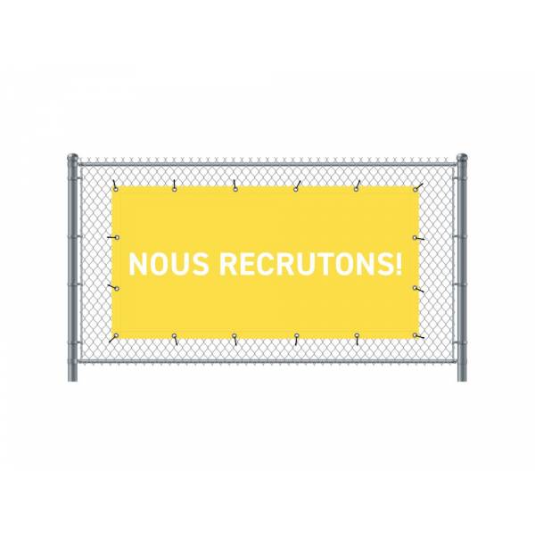 Fence Banner 200 x 100 cm Hiring French Yellow
