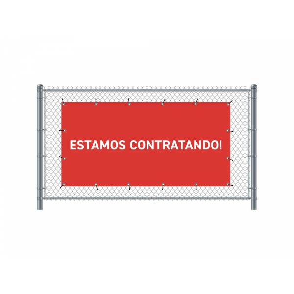 Fence Banner 300 x 140 cm Hiring Spanish Red